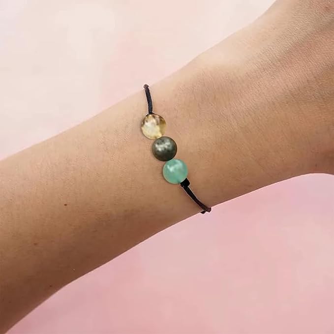 Healing Crystal Keychain Bracelet Set Healing Stones Anxiety Relief Natural Crystal Keychain for Women