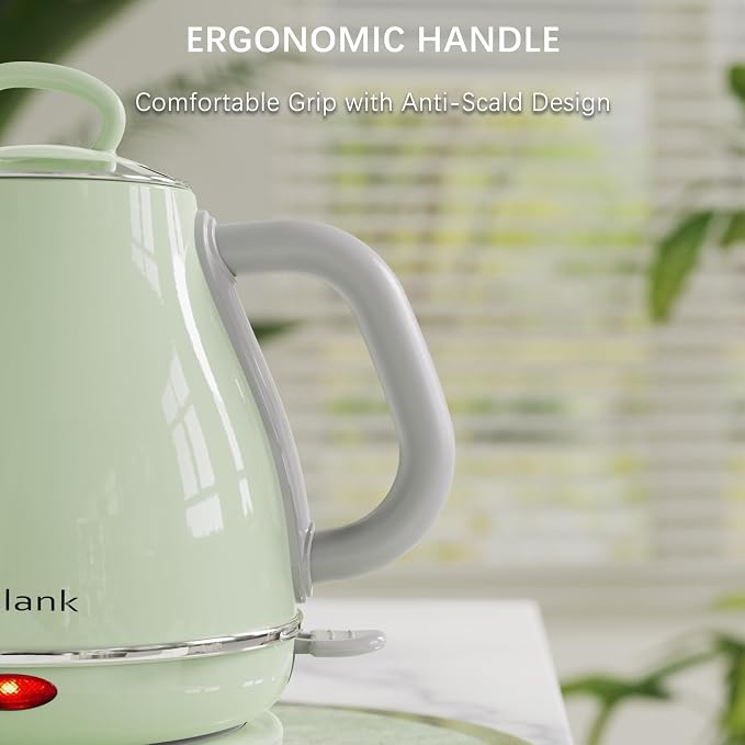 Anfilank Electric Gooseneck Kettle, 1L 1500WFast Boil, 100% Stainless Steel BPA Free Pour-Over Coffee & Tea Kettle,Water Boiler with Auto Shut & Boil-Dry Protectio,Green