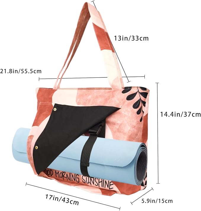 Yoga Mat Bag Yoga Bags and Carriers Fits All Your Stuff Yoga Tote Bag with Zipper Pocket Yoga Mat Carrier Pilates Bag Take in Out Mat Easily
