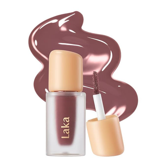Laka Fruity Glam Tint Mini, 1.9g/0.07oz, Glowing Lip Stain with Wide Color Spectrum, Hydrating & Lightweight Texture, Buildable Color, Non-Sticky, Vegan, K-Beauty (#152 Melo)