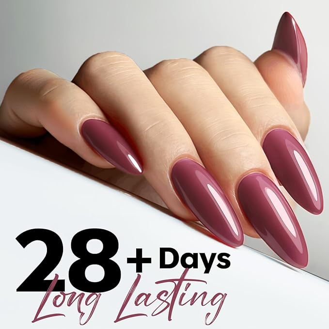 modelones Purple Gel Nail Polish Plum Rosy Nail Polish valentine New Year Party Nails Soak Off Nail Art Manicure 15 ML