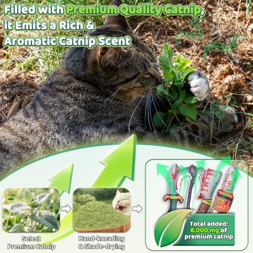 4PCS Catnip Cat Kicker Toys [8000mg Premium Catnip] 7.87 Inches