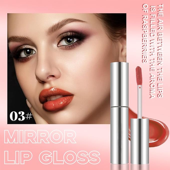 Full-On Plumping Liquid Lip Gloss, Red Brown Hydrating Lip Plumper Lip Blam Lipstick, High-Shine Tinted Formula for Fuller, Nourishes, Moisturizes & Softens Lips, Cruelty-Free (Red Brown)