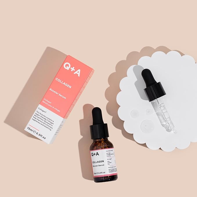 Q+A Collagen Booster Serum (15ml), Collagen Face Serum, Skincare with Algae Extracts, Smooths, Plumps & Hydrates, Vegan & Cruelty Free, For All Skin Types