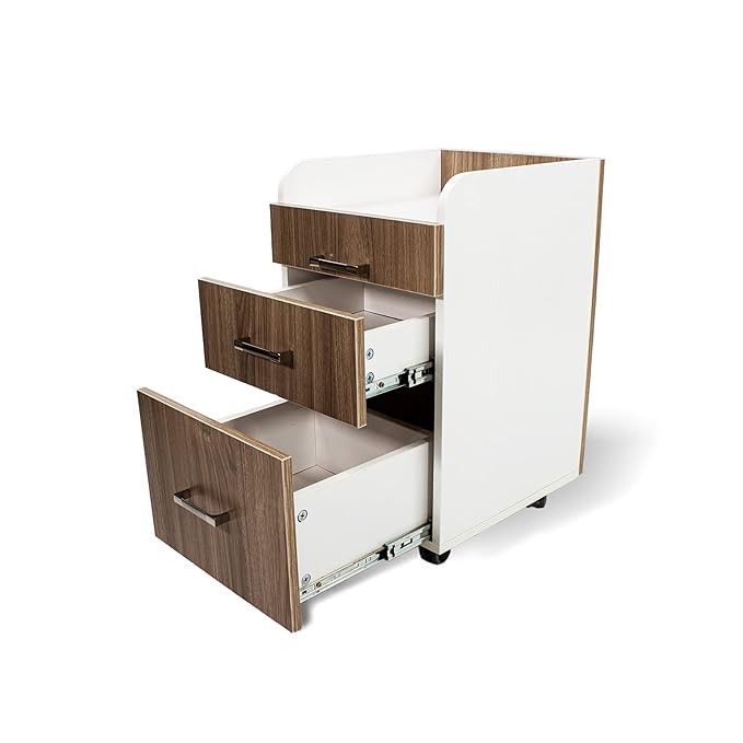 Milan Pedicure Trolley Pedi Rolling Cart Nail Salon Spa Storage Drawer, Ash Wood