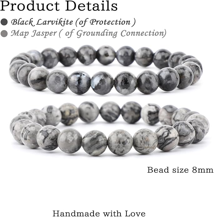 NCB 2.3-Piece 4mm Natural Crystal Gemstone Stretch Bracelets – Handmade Reiki Energy Healing Jewelry for Meditation,Yoga, Unisex