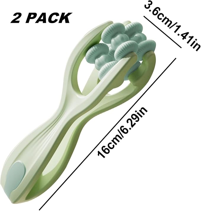 2pcs Finger Massager for Arthritis Finger Arthritis Pain Relief Manual Massage Tools Hand Massage Roller Thumb Massager for Woman Mothers Day Gift Palm Foot Acupressure Tool (Light Green)