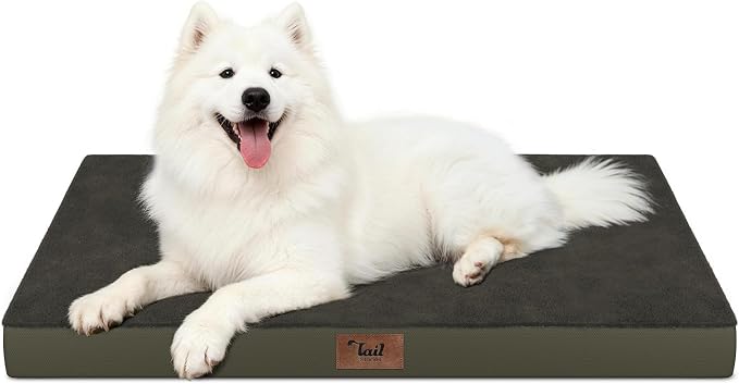 Large Waterproof Orthopedic Dog Bed with Egg Crate Foam | Fits 42x28 Crates, TPU Waterproof Layer, 1680D Washable Oxford Cover, Portable Handle, Indoor & Outdoor Use, Up to 80 lbs