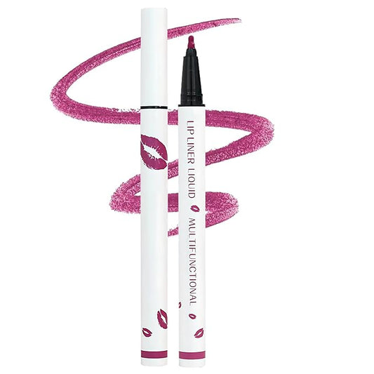 Longwear Liquid Lip Liner, 2025 New 2-in-1 Lip Liner Liquid Pen, Waterproof Long-Lasting Matte Liquid Lipstick for Women (13)