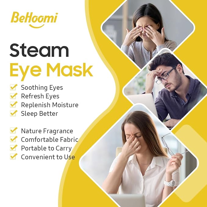 20 Packs Steam Eye Mask, Heated Eye Mask Warm Compress for Eyes, Disposable Self Heating Steam Mask for Home, Sleep, Spa, Travel Essentials & Relaxation Gifts for Women (Chamomile)