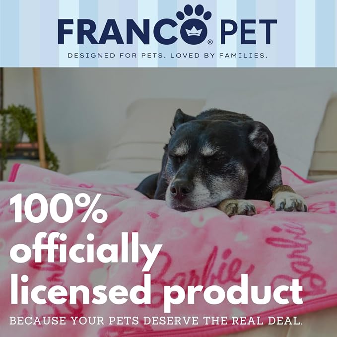 Barbie Waterproof Dog Bed Cover, Large 50x60 Pet Blanket for Furniture Bed Couch Sofa, (Officially Licensed) by Franco
