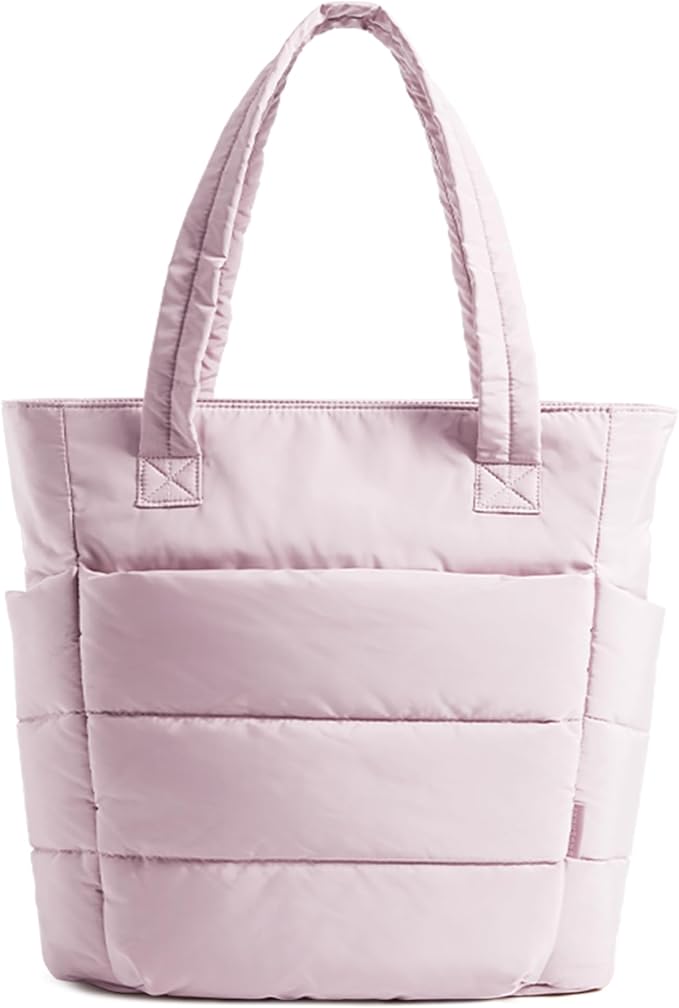 BAGSMART Tote Bag for Women, Lightweight Puffy Tote Bag with Compartments Shoulder Bag Handbag for Travel, Work, Gym | Lightweight