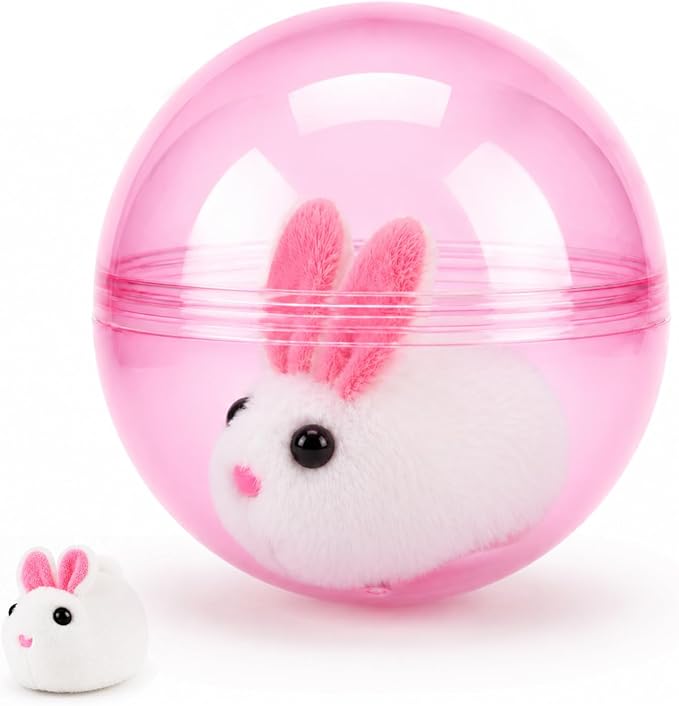 360° Self-Rolling Interactive Cat Toy Ball (Pink, Rabbit)