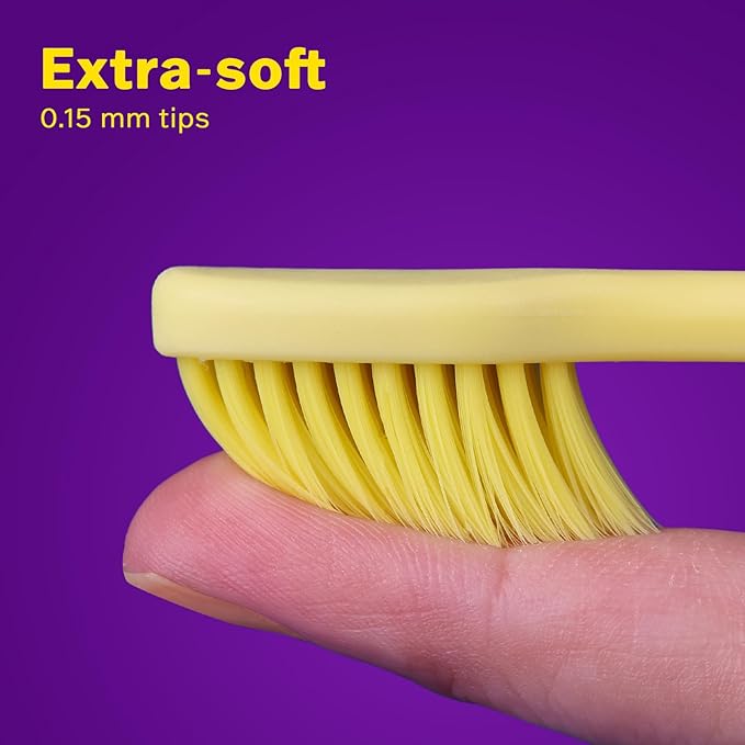 Tonochi Max Extra-Soft Toothbrush for Adults Sensitive Gums – Gentle Bristles, Wide Angled Head for Back Teeth, Ergonomic Non-Slip Grip, BPA-Free Handle, Individually Wrapped,4-Pack (Assorted)