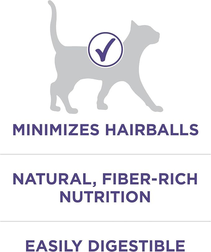 Purina ONE Natural Hairball Control Dry Cat Food, 3.5 lb Bag | Real chicken high fiber formula with added vitamins and minerals for overall health for adult cats and minimizes hairballs