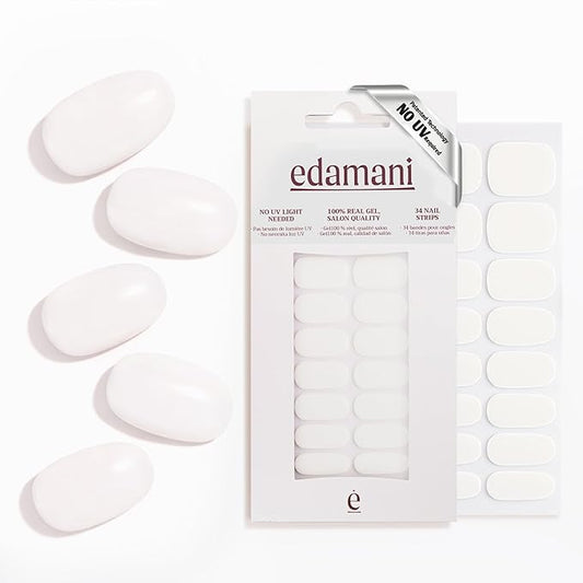 34 Piece Fully Cured Gel Nail Strips With No UV Light Needed, 14+ Days Gel Nail Polish Stickers, Salon Quality, Easy to Apply & Remove – Toxin Free, No Damage (Cloud Velvet)