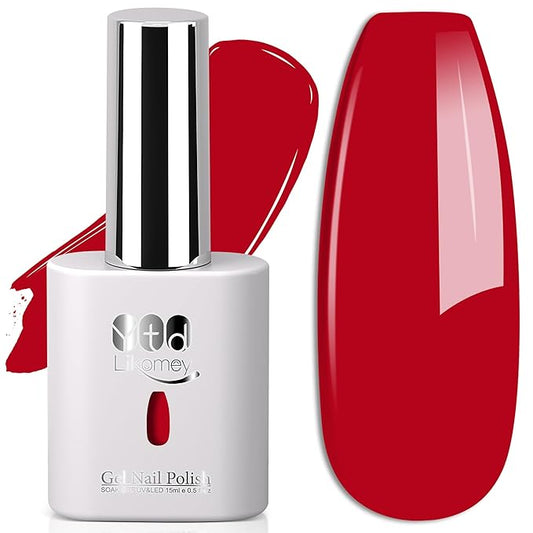 YTD Likomey Chili Red Gel Nail Polish,15ml Salon Home DIY Nail Art Manicure and Pedicure Fall Winter Soak Off UV Color Varnish,CS447