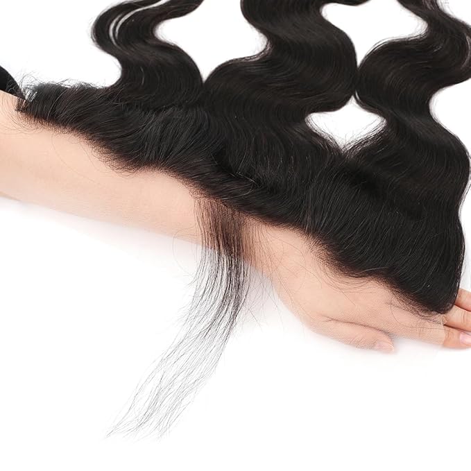 13x4 Skinlike HD Lace Frontal Closure Body Wave Human Hair Ear to Ear Frontal 12inch Brazilian Straight Virgin Hair Pre Plucked Natural Hairline Nature Black