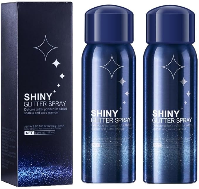 2 Pcs Body Glitter Spray, Perfect Long Lasting Quick Shiny Spray for Music Festival Stage Makeup and Festival Hair and Face Glitter Spray Highlighter Makeup. ﻿