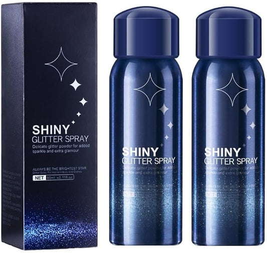 2 Pcs Body Glitter Spray, Perfect Long Lasting Quick Shiny Spray for Music Festival Stage Makeup and Festival Hair and Face Glitter Spray Highlighter Makeup. ﻿
