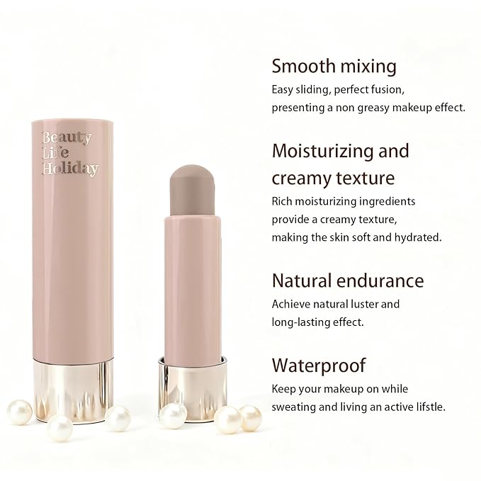 Cool Toned Contour Stick, Natural Matte Cream Contour Stick, Lightweight and Smooth Cream Bronzer Stick for Face Shaping Contouring Makeup, Portable Travel Size, 1 Gray Brown
