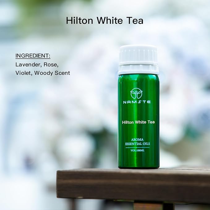 White Tea 3.38 Fl Oz Essential Oil for Diffuser, 5-Star Hotel Signature Scen, Liquid Air Freshener, Recreate Luxury Suite Ambiance for Home Hotel-Style Experiences