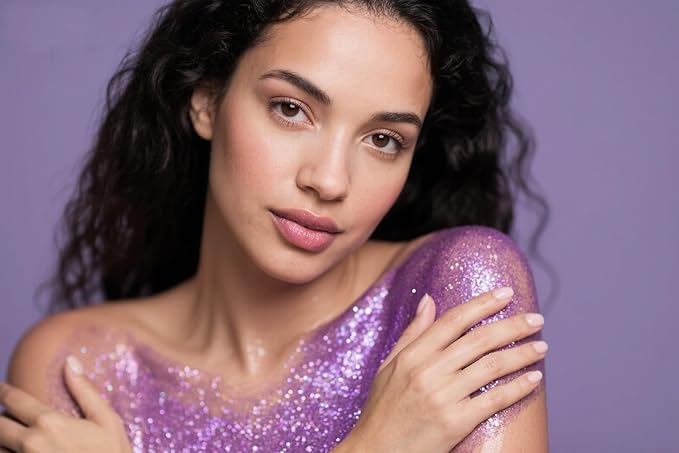 Purple Face and Body Glitter Stick,Holographic Neon Accessories Outfit Singer Concert Sparkling Festival Rave Glitter Makeup