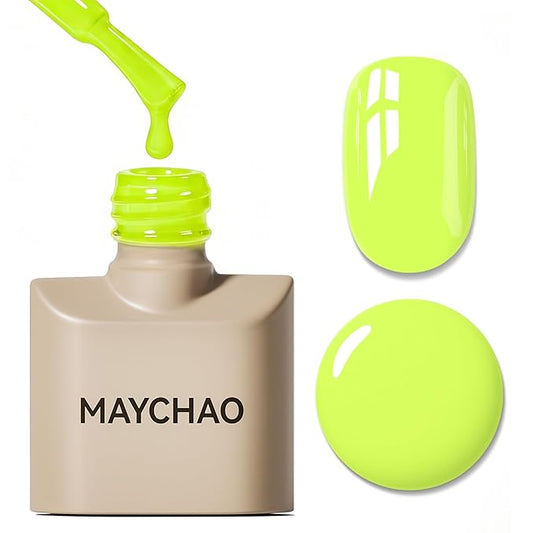 MAYCHAO 15ML Gel Nail Polish 1Pc Lime Gel Polish Soak Off UV LED Nail Polish Nail Art Starter Manicure Salon DIY at Home, 0.5 OZ
