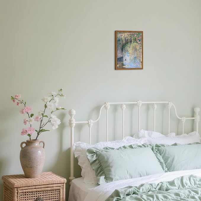 Framed Vintage Monet Canvas Wall Art, Floral Landscape Wall Decor Paintings, Country Nature Pictures Prints Aesthetic Home Decor for Living Room Bedroom Bathroom 8x10 inch