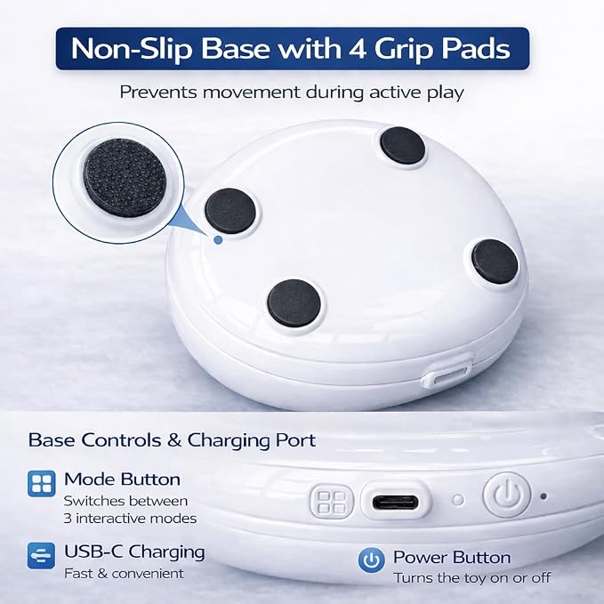 Interactive Cat Toy for Indoor Cats, Rechargeable 3-in-1 Hide & Seek Toy