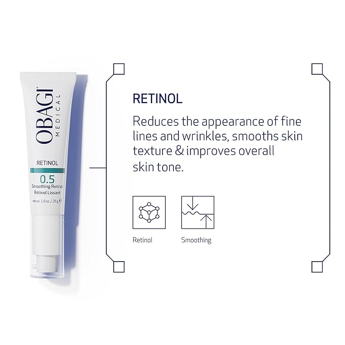 Obagi Medical Retinol 0.5 Cream - Helps Reduce the Appearance of Fine Lines and Wrinkles & Smooth Texture with Minimal Irritation - 1 oz