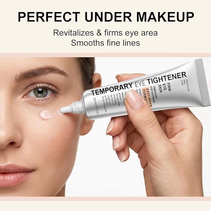 Perfection Eye Tightener Cream, Instant Firming Cream for Puffiness, Fine Lines & Wrinkles, Lightweight Easy-Wear Formula, Gentle Skin Care for All Skin Types for women, 2PCS with 2 Brushes, Silver-A