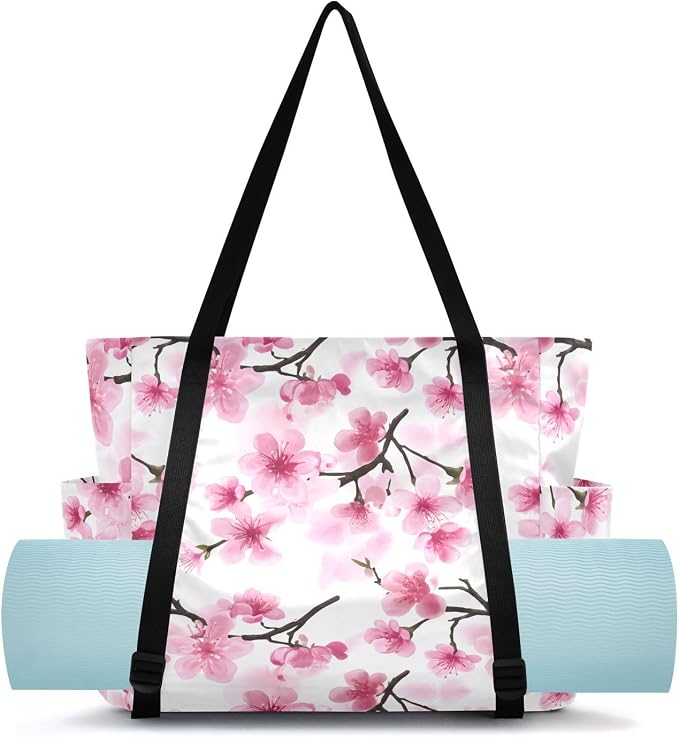 MCHIVER Yoga Bag for Women Men Large Yoga Mat Bag with Adjustable Strap Workout Bags Totes for Pilates Yoga Travel