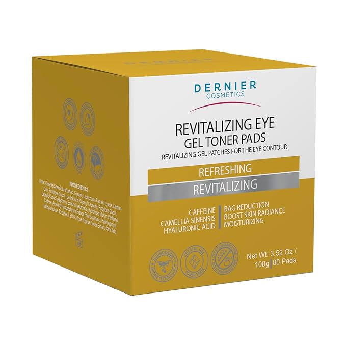 Dernier Under Eye Patches with Caffeine and Hyaluronic Acid | Beauty Skincare for Women – Puffy Eyes & Dark Circles Under Eye Treatment – Hydrate, Refresh and Rejuvenate Eyes Contour– 100g - 80 Pads