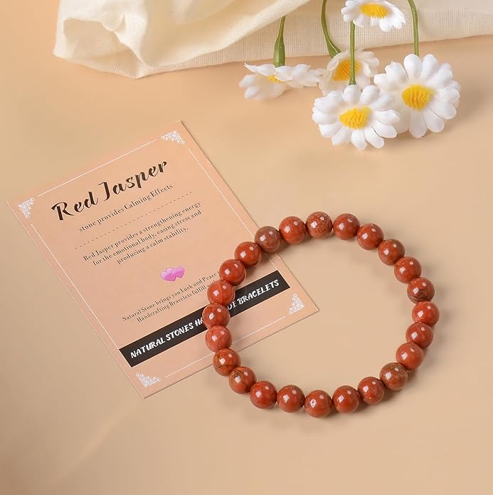 AD Beads Handmade Gemstone Stretch Elastic Bracelet Crystal Healing Reiki Nature's Beauty and Spiritual Essence Unisex