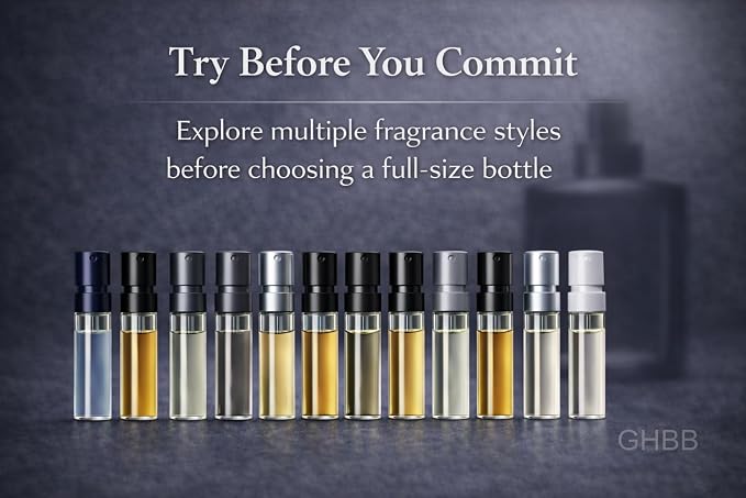 Men’s Cologne Sample Discovery Set – Top Designer High-End Luxury Fragrance Mini Vial Sampler | Random Assortment Travel Gift Pack for Husband, Dad, Boyfriend – Holiday & Party Gift (12 Pieces)