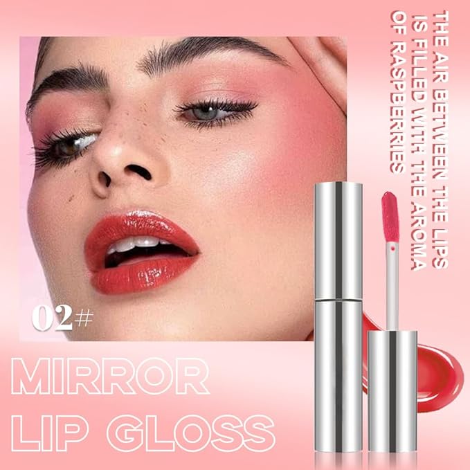 Full-On Plumping Liquid Lip Gloss, Red Hydrating Lip Plumper Lip Blam Lipstick, High-Shine Tinted Formula for Fuller, Nourishes, Moisturizes & Softens Lips, Cruelty-Free (Red)