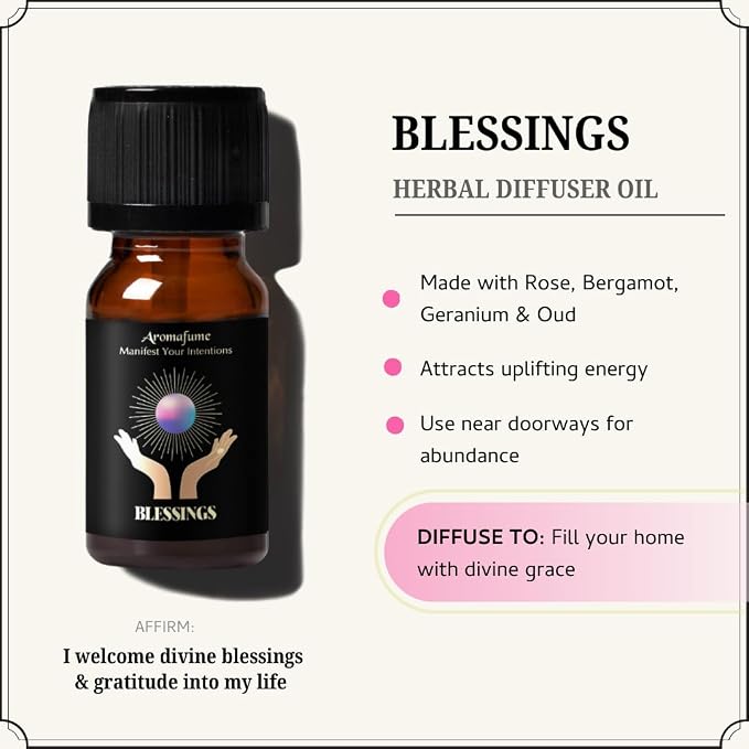 Ward Off Evil, Uncrossing, Blessings Herbal Oil Diffuser Blends by Aromafume | 3 x 10ml/0.33 fl oz| Aromatherapy Oils for Manifestation & Mindfulness | Non-Toxic, Vegan, Cruelty-Free