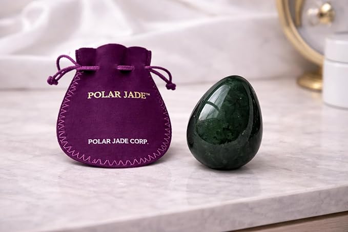 Nephrite Jade Stone Egg – Large Size (50 × 35 mm), 100% Natural Canadian Jade (BC Jade), Polished Gemstone Egg