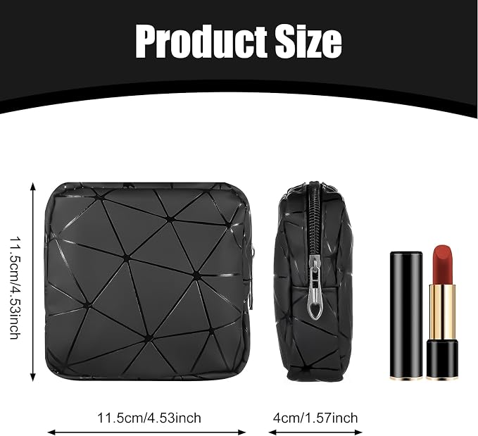 Ymapinc Period Sanitary Bag, Napkin Storage Bag Tampon Pouch Portable Feminine Care First Period Kit for Teen Ladies Women (Black)
