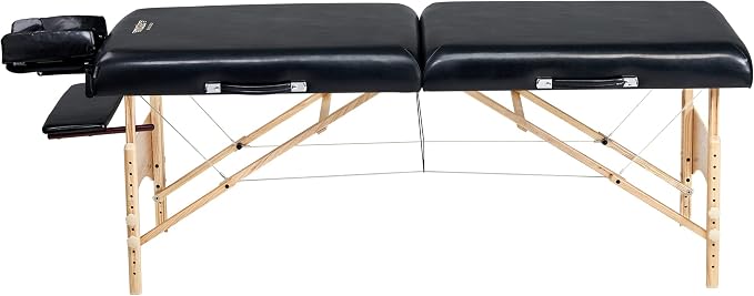 Master Massage Gibraltar 32" Width Olympic LX Portable Massage Table, Black- Extra Wide for Larger Clients, Supports Weight Up to 800lbs.- Tattoo Spa Salon Facial Beauty Bed, Lash Tables