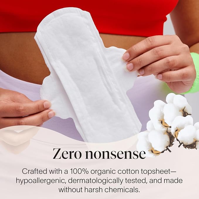 Cora 100% Organic Cotton Topsheet Pads (34 Made to Move Regular Pads)