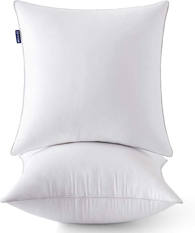 MIULEE 20 x 20 Pillow Inserts (Set of 2) -Throw Pillows for Couch Sofa with 100% Cotton Covers