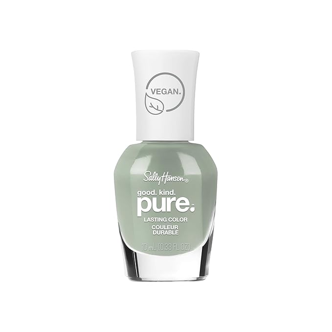 Sally Hansen Good. Kind. Pure. Nail Polish | Plant-Based, Vegan, 16-Free Formula | Opaque, Shiny | 367 Moss Mosaic | Olive Green Nail Color