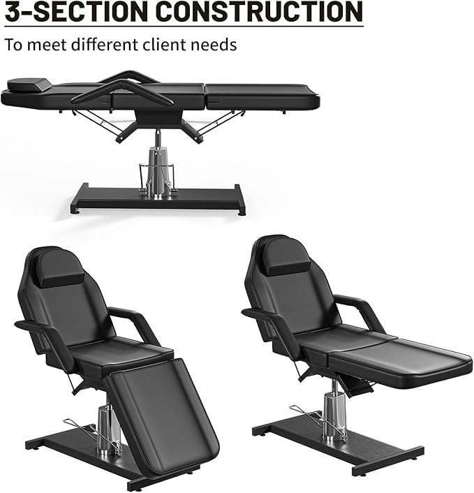 Hydraulic Tattoo Chair Bed for Client Facial Beds for Esthetician Chair Adjustable Facial Bed Spa Chair Massage Table Beauty Tattoo Beds