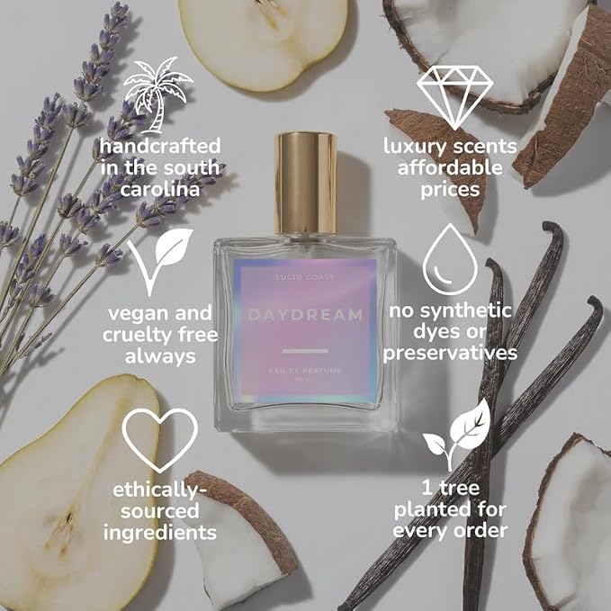 Day Dream Perfume – Inspired by A. Grande's Cloud | Long Lasting Airy & Sweet Eau de Parfum for Women – Notes of Lavender, Pear & Coconut – Clean & Vegan Extait de Perfume for Women