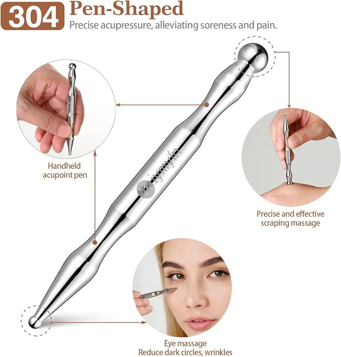 6-in-1 304 Stainless Steel Muscle & Fascia Scraper Tool Set, for Body Skin Massage and Sore Muscles, Myofascial, Iastm Tools, Soft Tissue Mobilization Tools, Full Body Gua Sha Kit, Gift-for Her