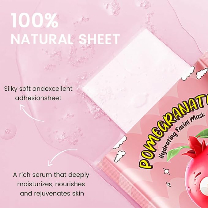 evpct 12-Pack Fruit Sheet Face Facial Masks for Women Skincare Spa, Facial Spa Day Slumber Sleepover Birthday Party Favors Supplies, Natural Ingredients, Hydrate and Soothe for All Skin Types, SetA08