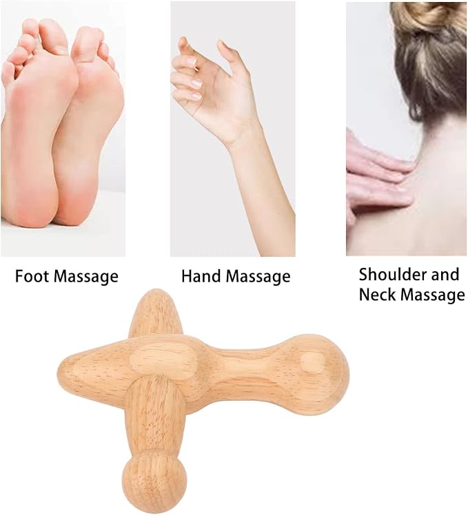 Trigger Point Massager Tool, Wood Deep Tissue Acupressure Massage Tools for Full Body Relaxing, Handcrafted Thumb Saver Massager