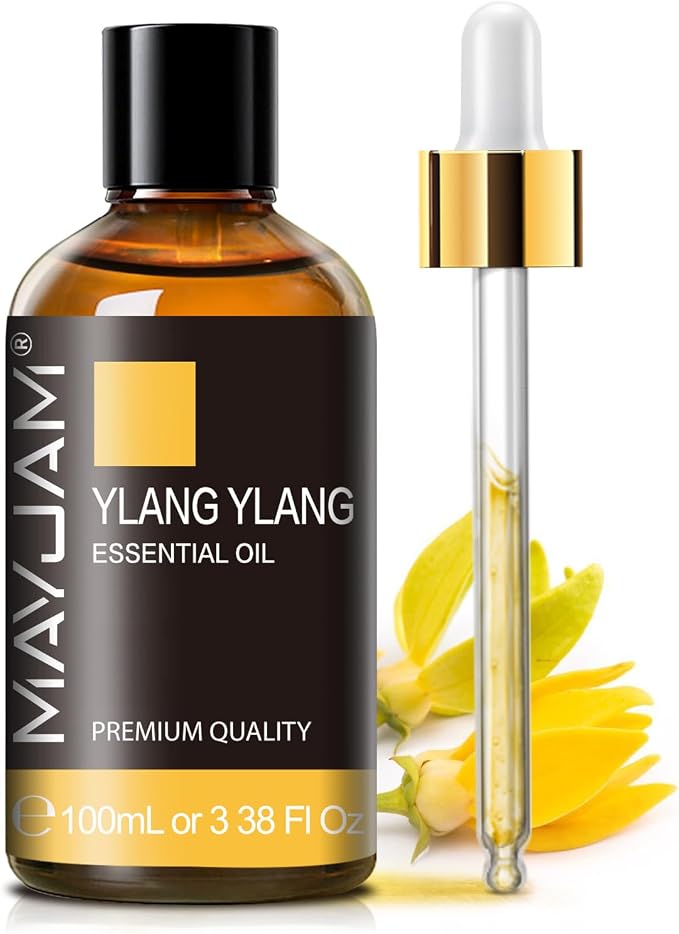 Ylang Ylang Essential Oil, MAYJAM 3.38FL.OZ Premium Quality Essential Oils for Diffusers for Home, 100ML Ylang Ylang Oil Scented Oil, Great for DIY Soap Candle Making
